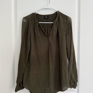 H&M Olive Green Long Sleeve Blouse